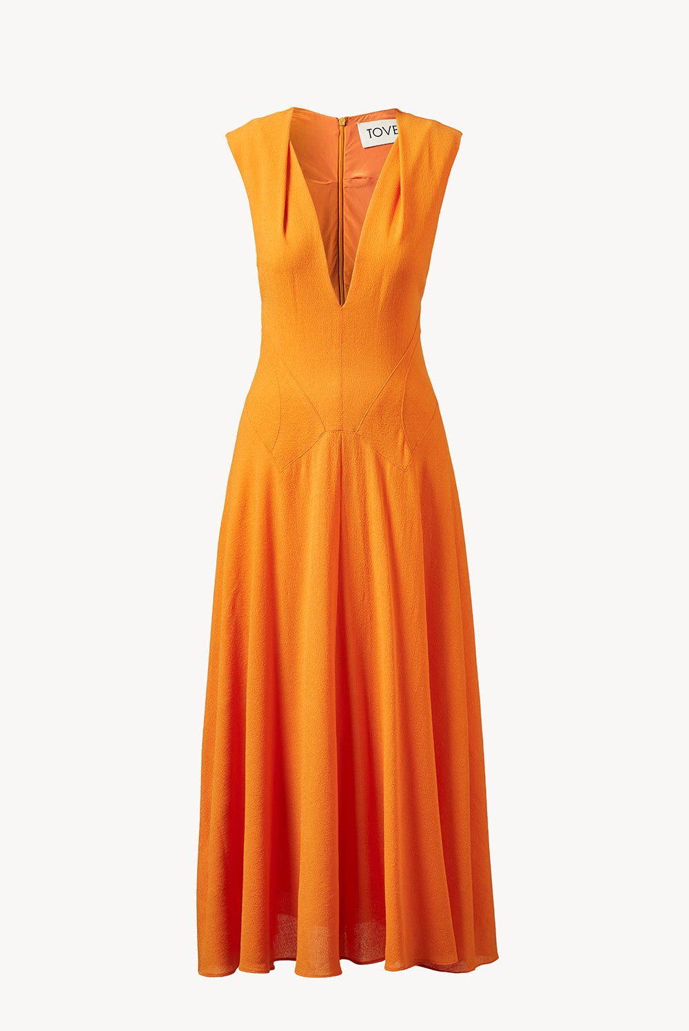 tove orange dress Tove Ceres Gathered Cotton Poplin Midi Dress