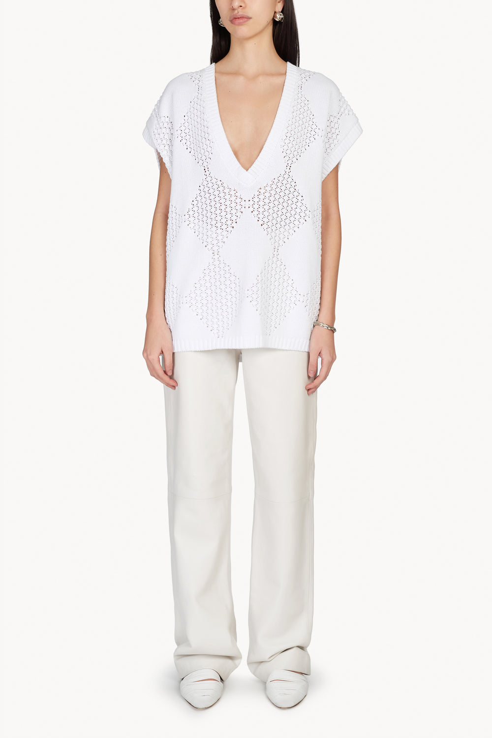 Ciel Knitted Sleeveless Top White