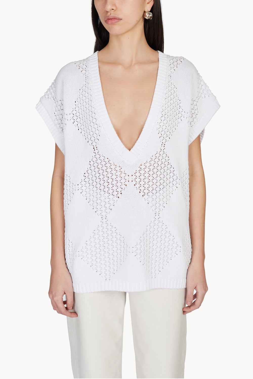 Ciel Knitted Sleeveless Top White