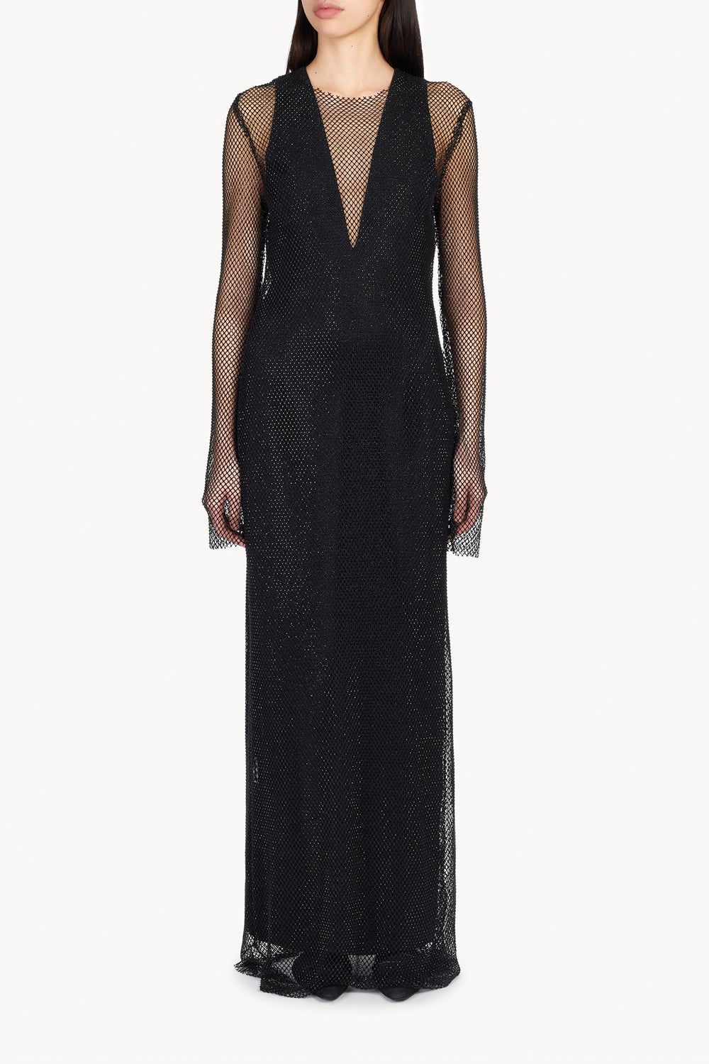 Danica Crystal Mesh Dress Black