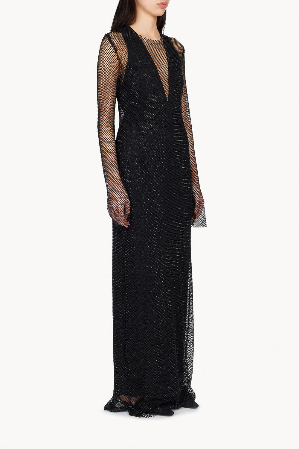 Danica Crystal Mesh Dress Black