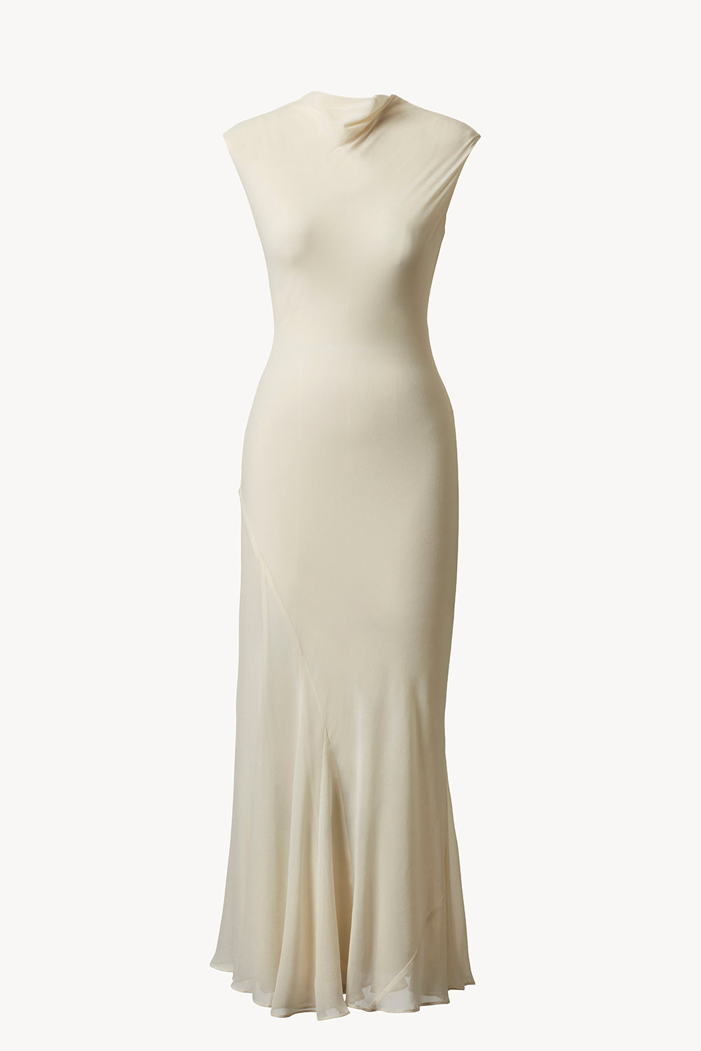tove erin gathered silk crepe maxi dress Erin silk chiffon maxi dress in beige - Tove