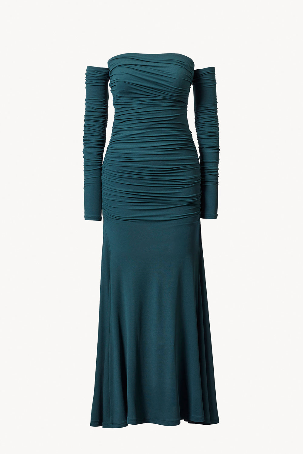 Tove Women's Ina Ruched Off-the-Shoulder Gown - Teal - Size 6 Tove Women's Ina Ruched Off-the-Shoulder Gown - Teal - Size 6