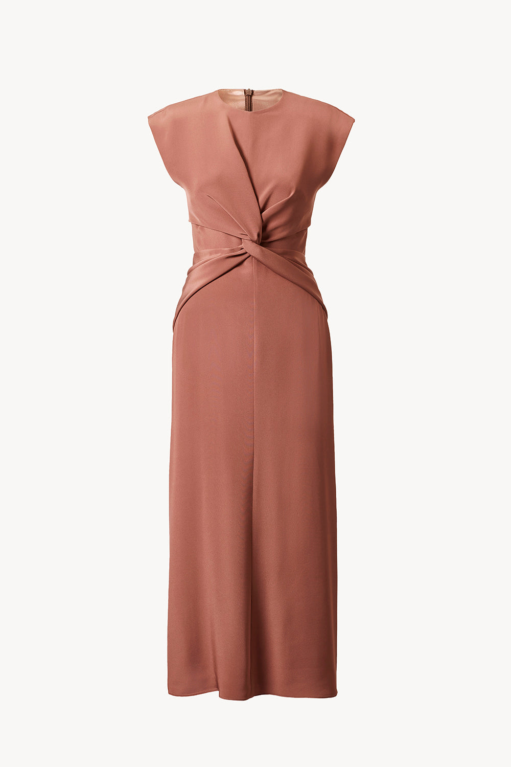 tove jessa twist front crepe midi dress Jessa Dress White TOVE Studio