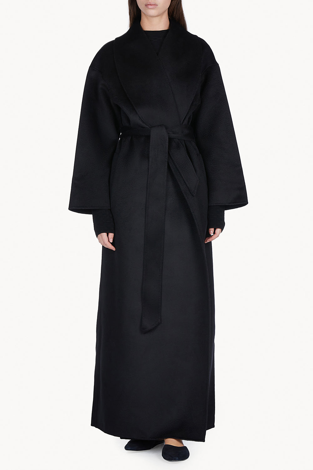 Jore Lambswool Maxi Coat Black
