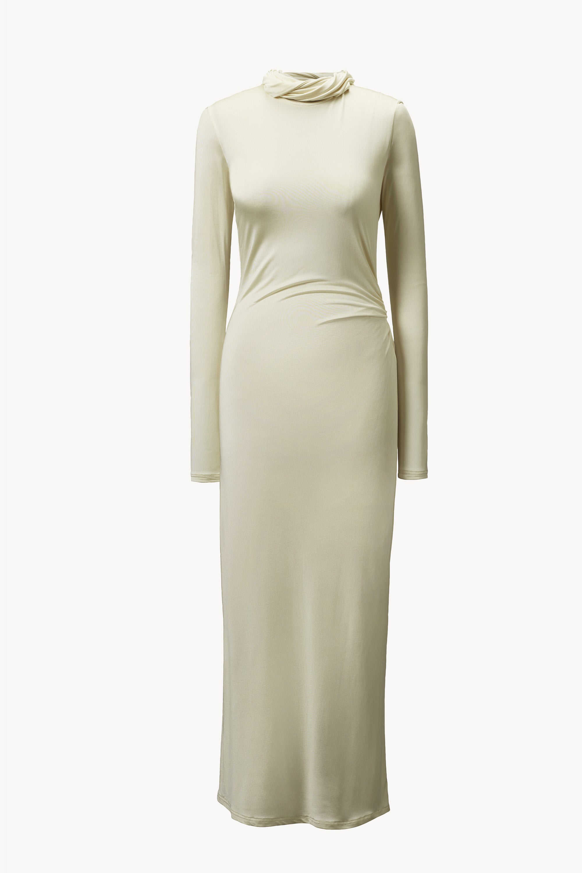turtleneck dress cream Cream Turtleneck Chunky Knit Midi Sweater Dress