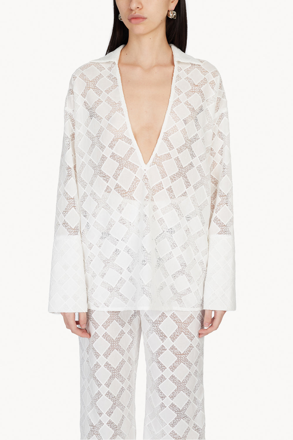 Luisa Top Open-Weave White