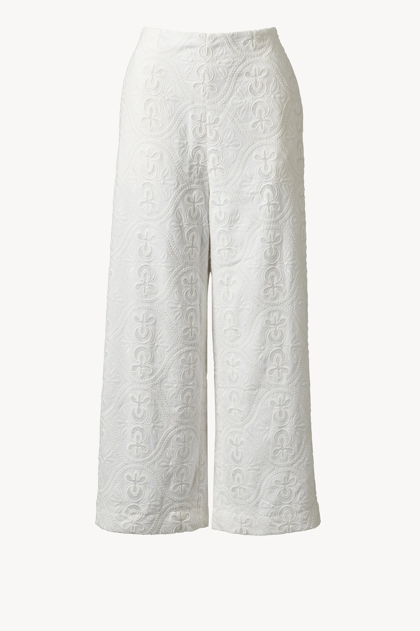 Nynette Trouser Embroidery White