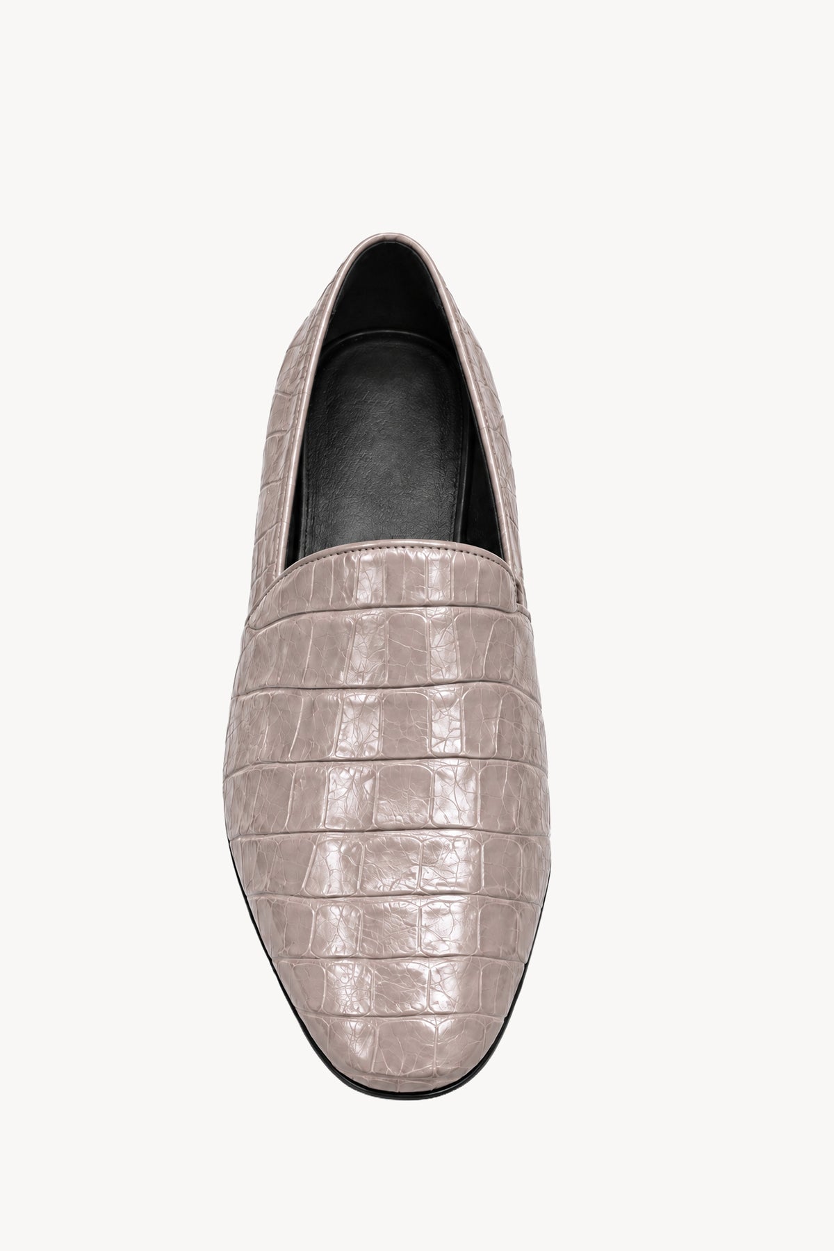 Pascale Embossed Leather Slipper Cream