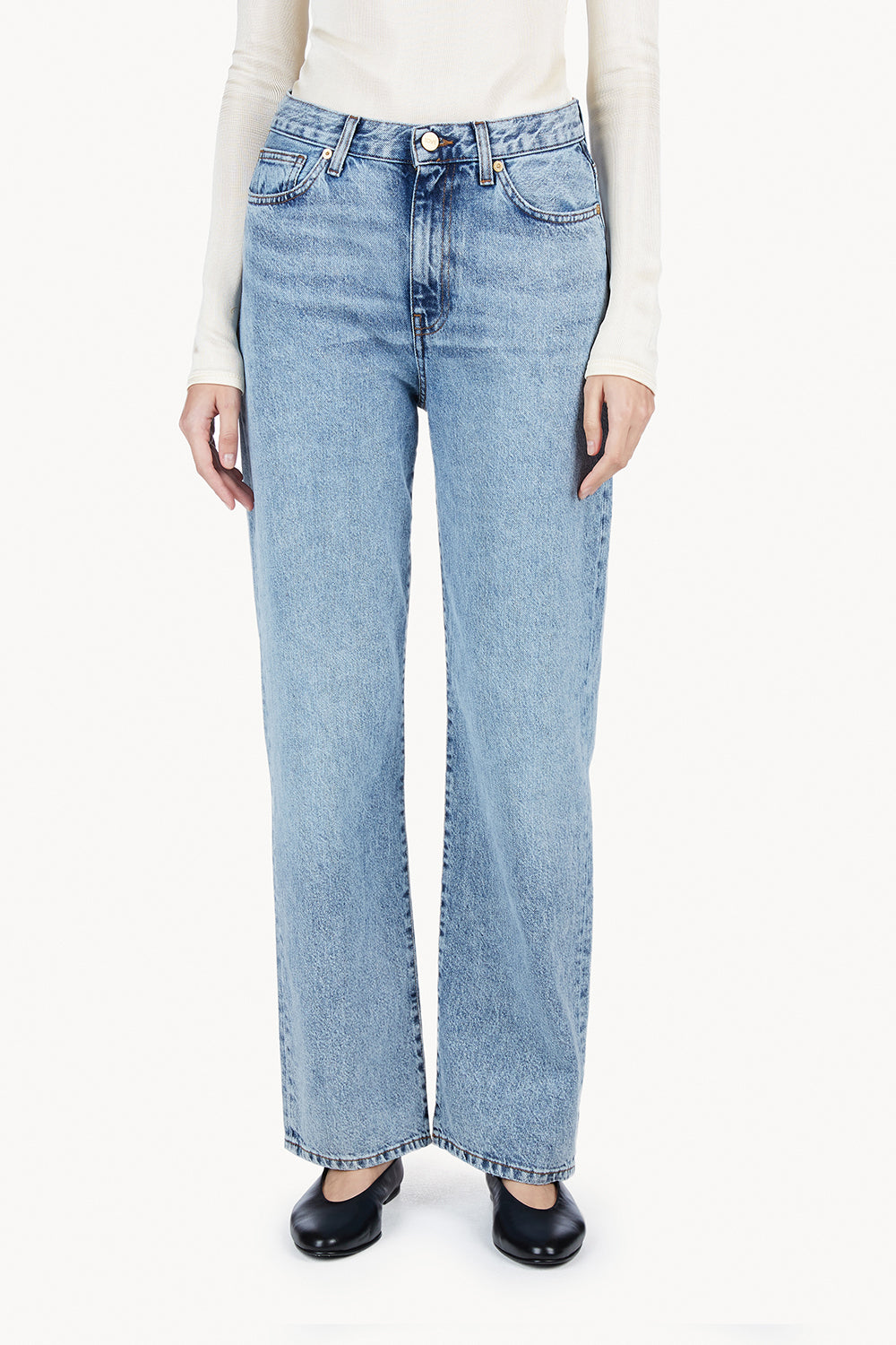 Sofie Jean Relaxed Leg Mid Blue Length 32"