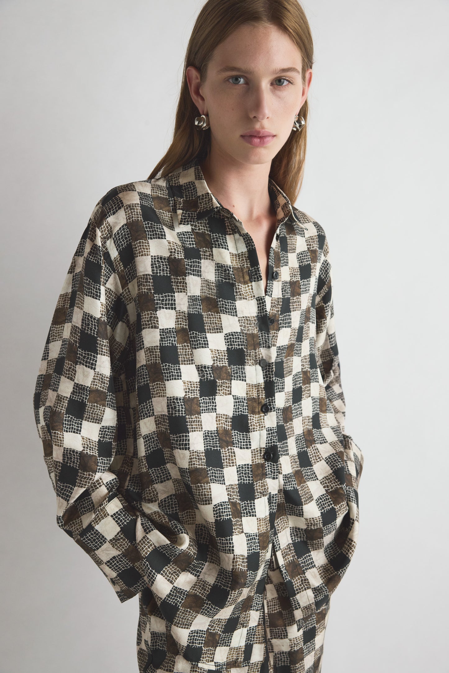 Amal Shirt Textured Check Print