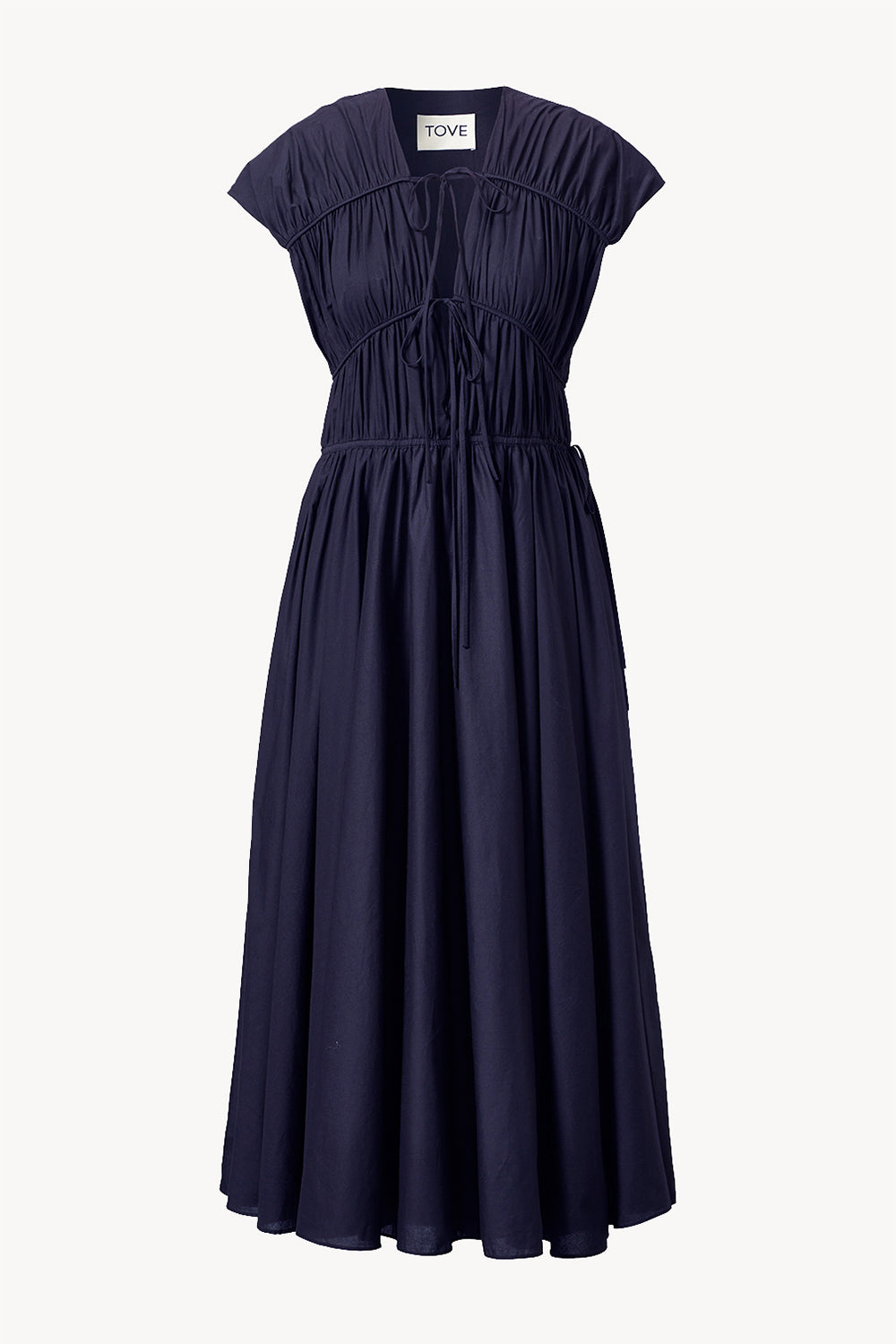 Ceres Organic Cotton Midi Dress Navy TOVE Studio Ceres Organic Cotton Midi Dress Navy TOVE Studio