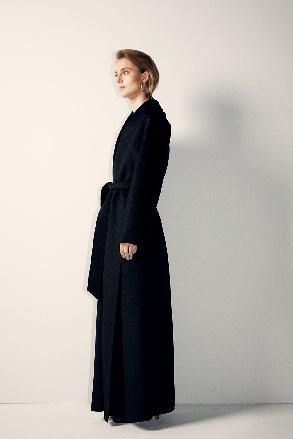 Jore Lambswool Maxi Coat Black