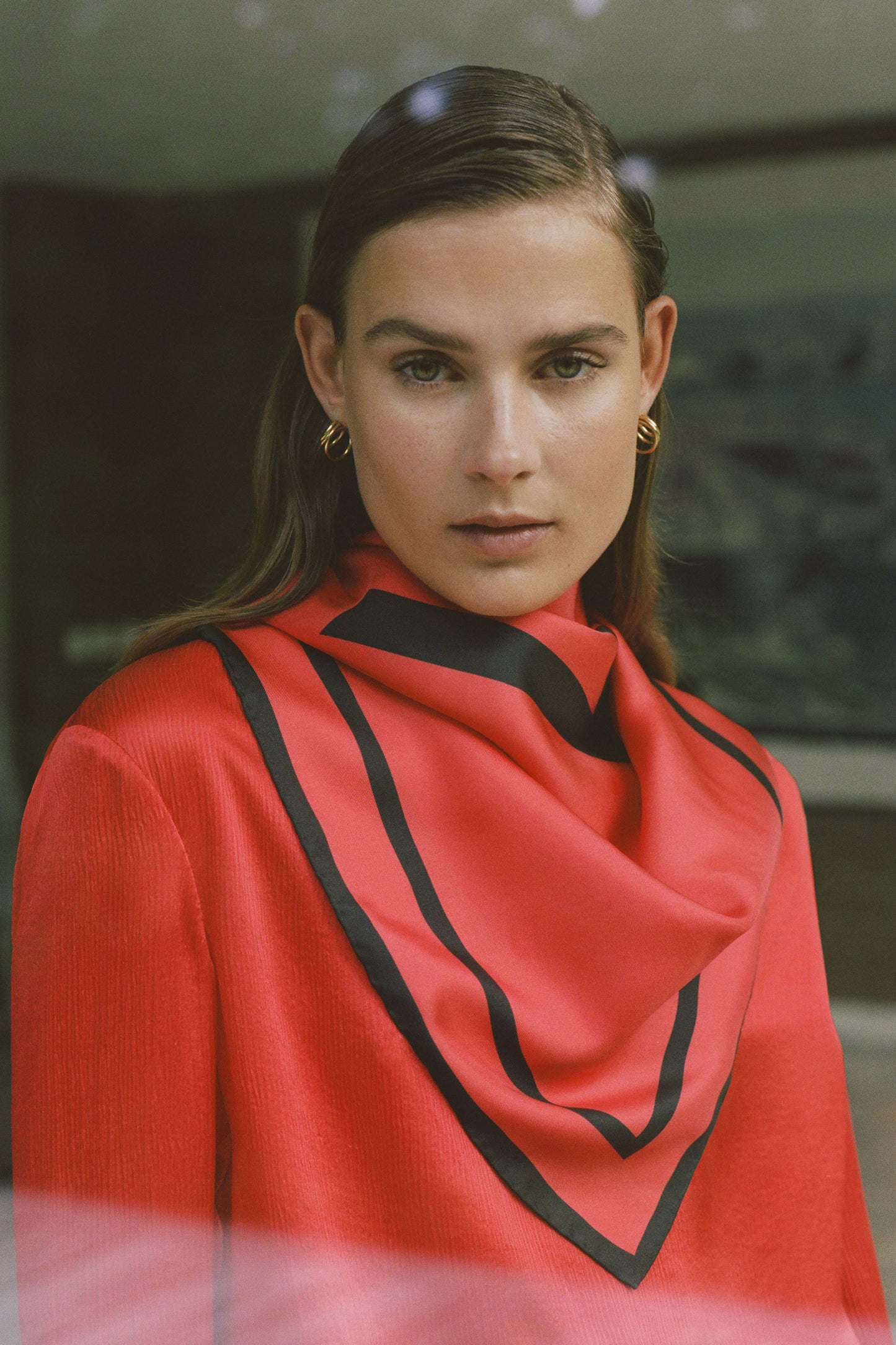 Tove Rowe Silk Scarf Carmine Red