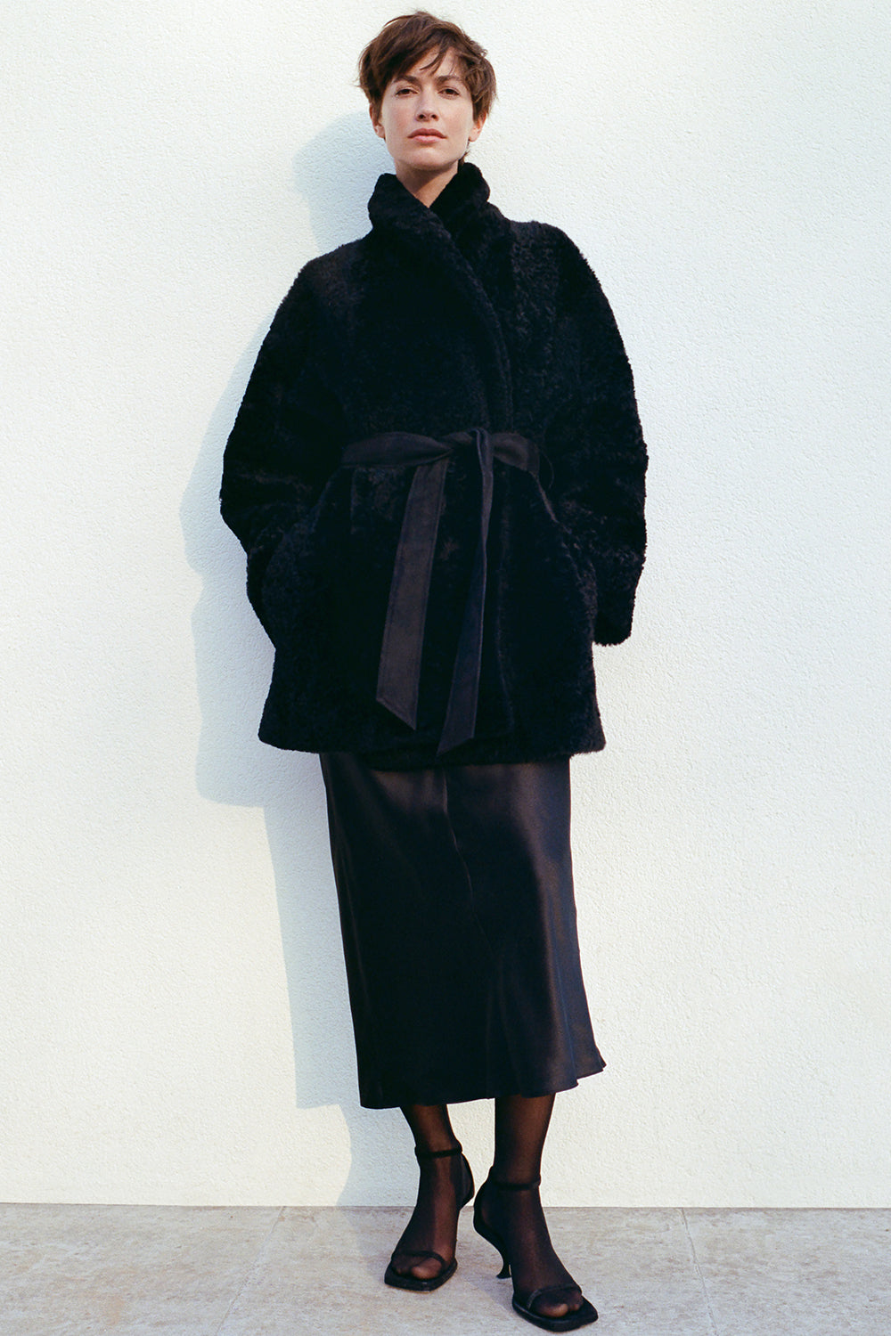 Vanessa Shearling Coat Black