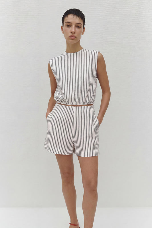Andie Top White Stripe