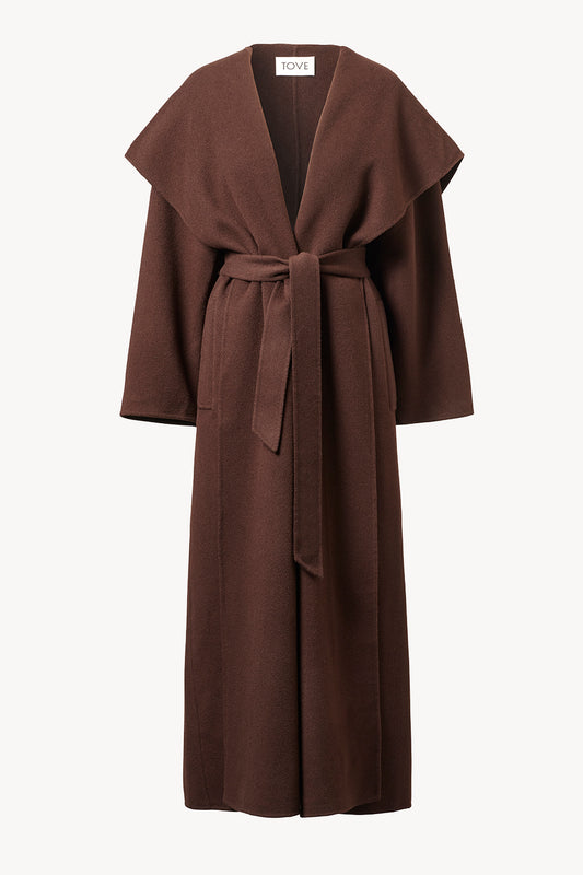 Carlotta Lambswool Coat Dark Brown