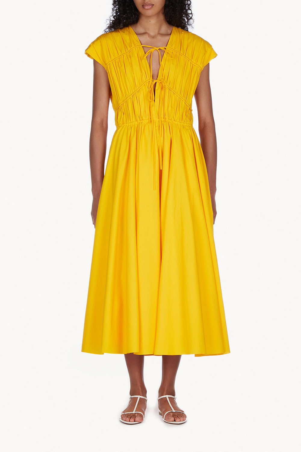 Ceres Cotton Midi Dress Golden Yellow
