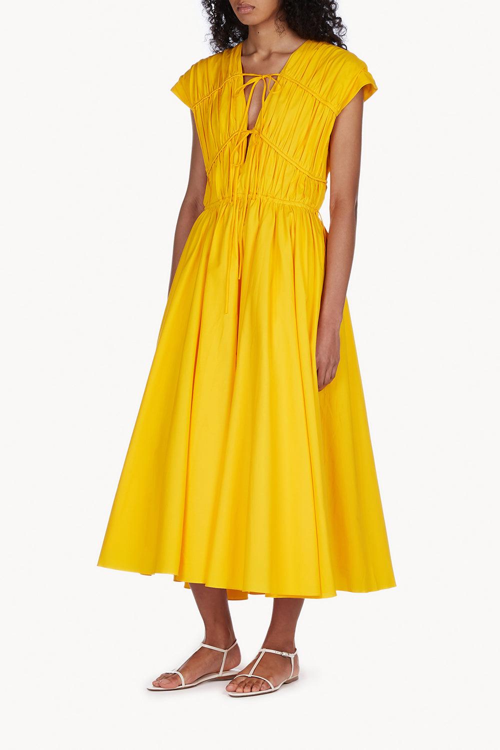 Ceres Cotton Midi Dress Golden Yellow