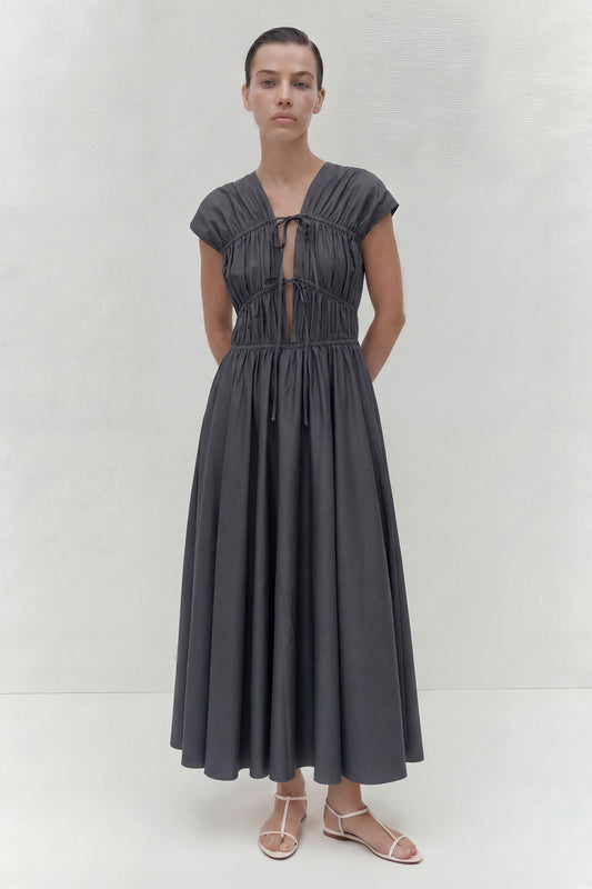 Ceres Organic Cotton Midi Dress Steel