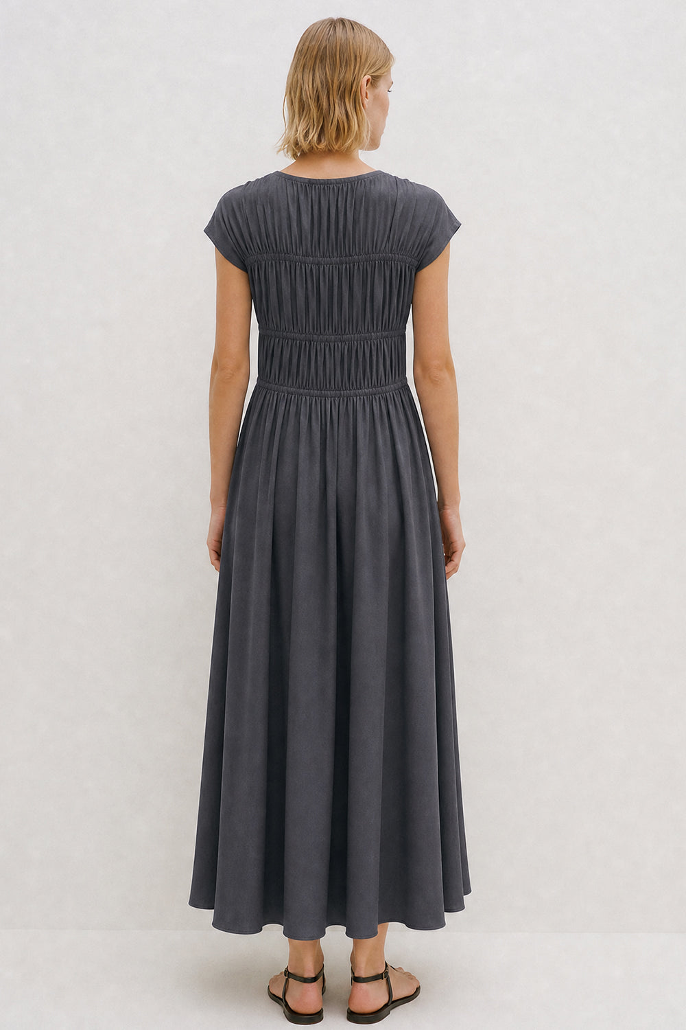 Ceres Organic Cotton Midi Dress Steel