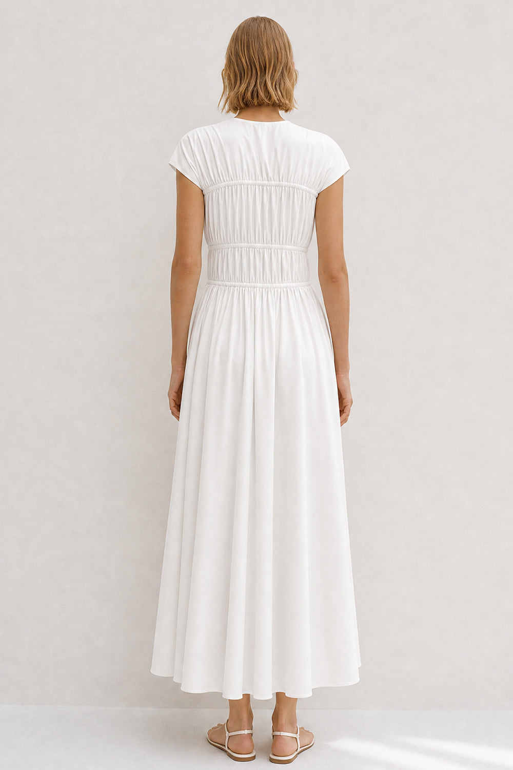 Ceres Organic Cotton Midi Dress White