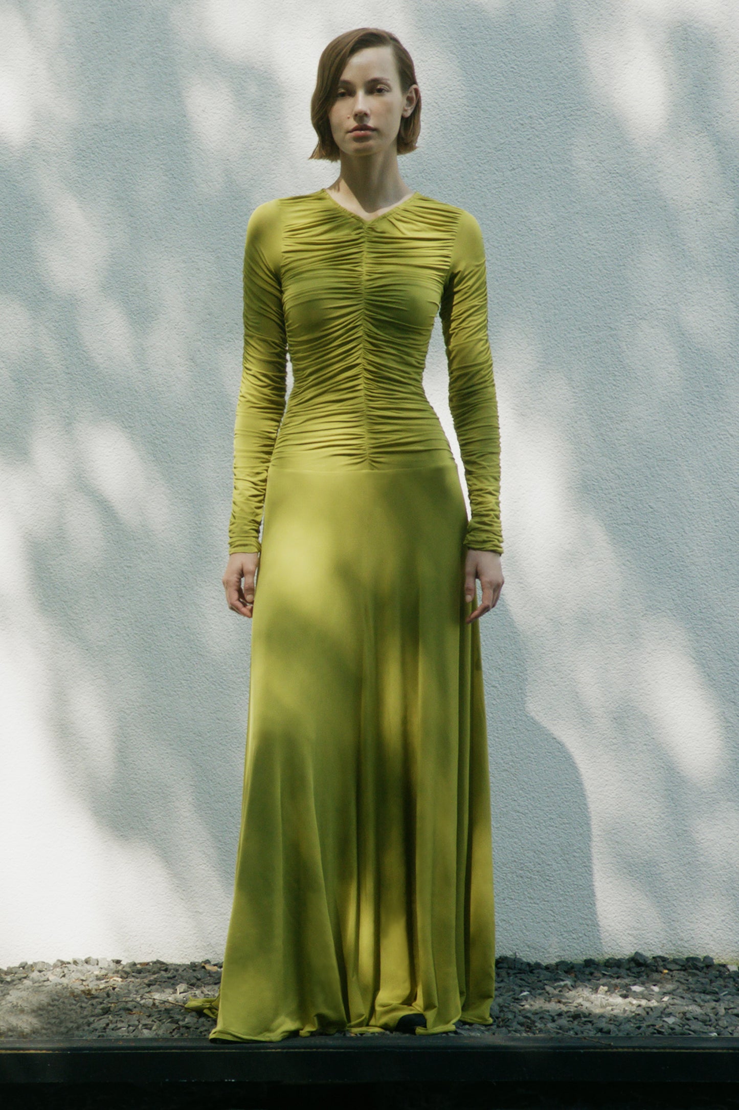 green chartreuse dress Gene Dress