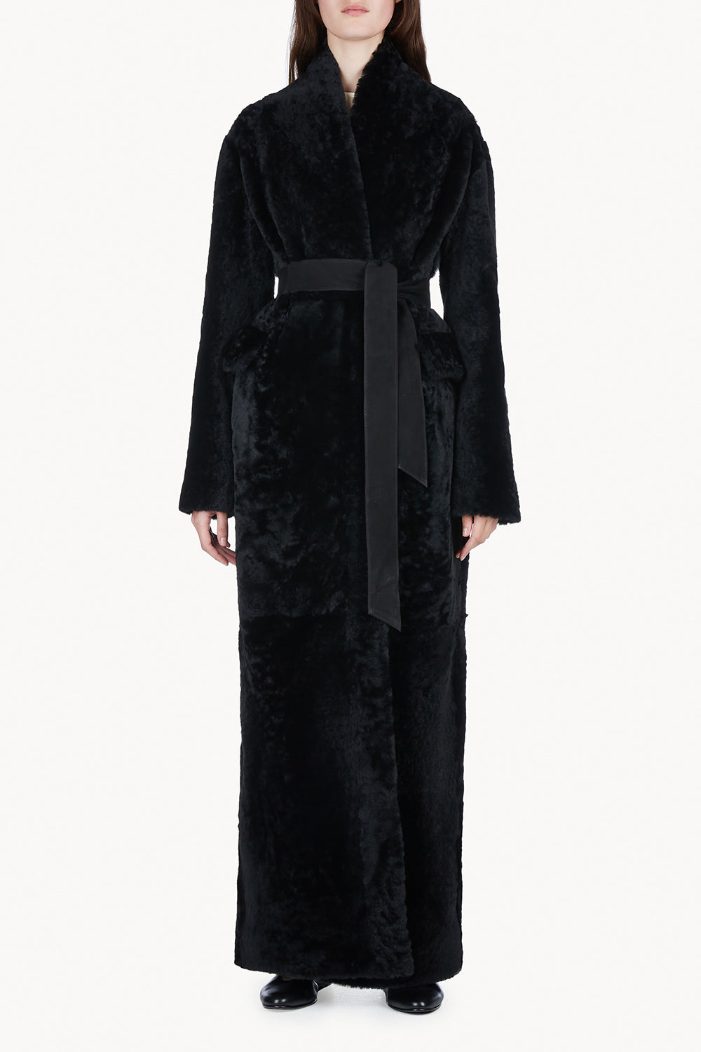 Emily Shearling Coat Black