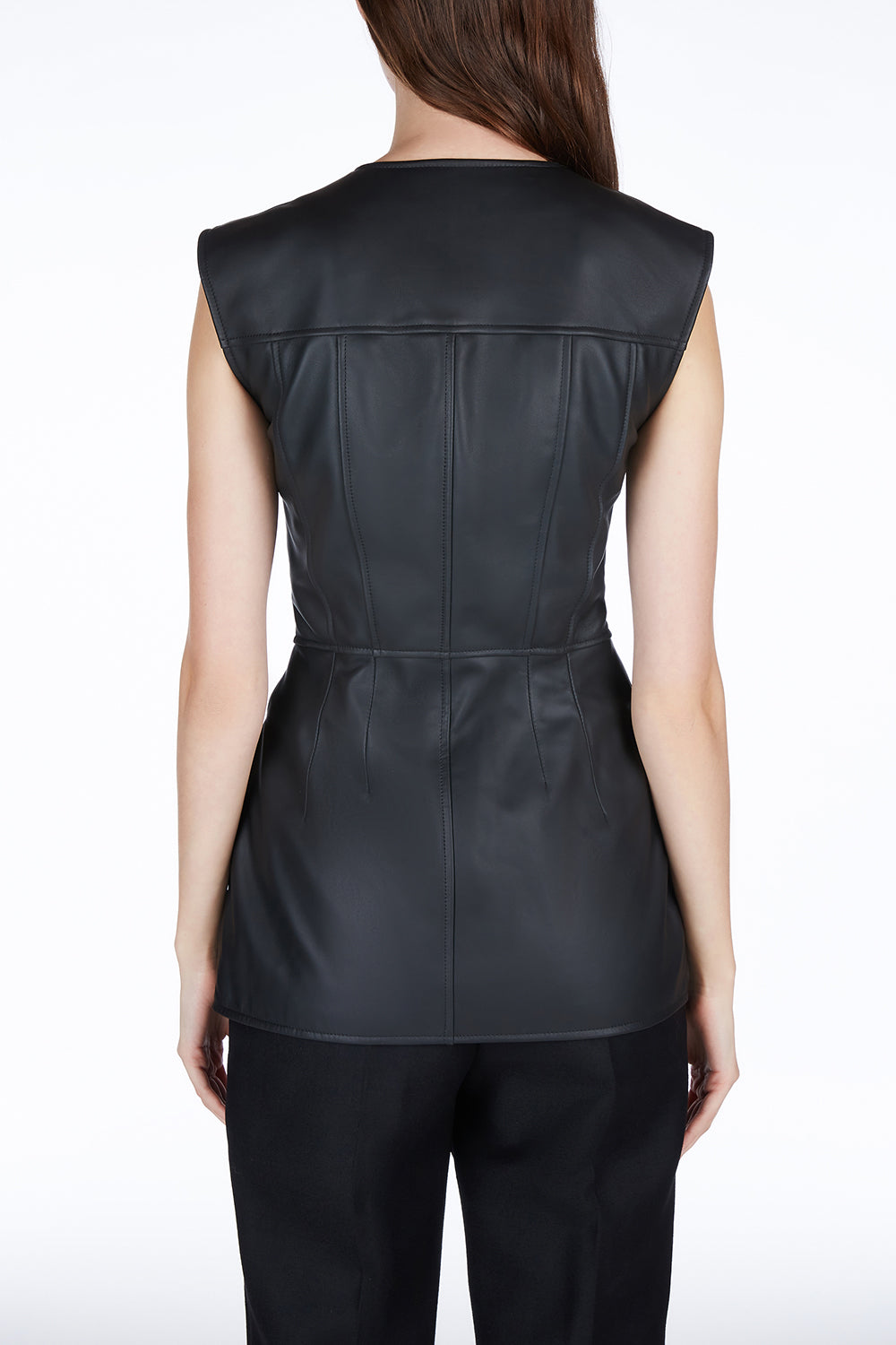 Gia Leather Top Black