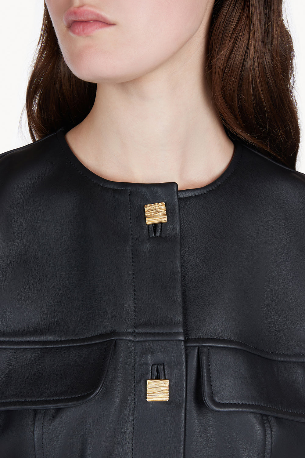 Gia Leather Top Black