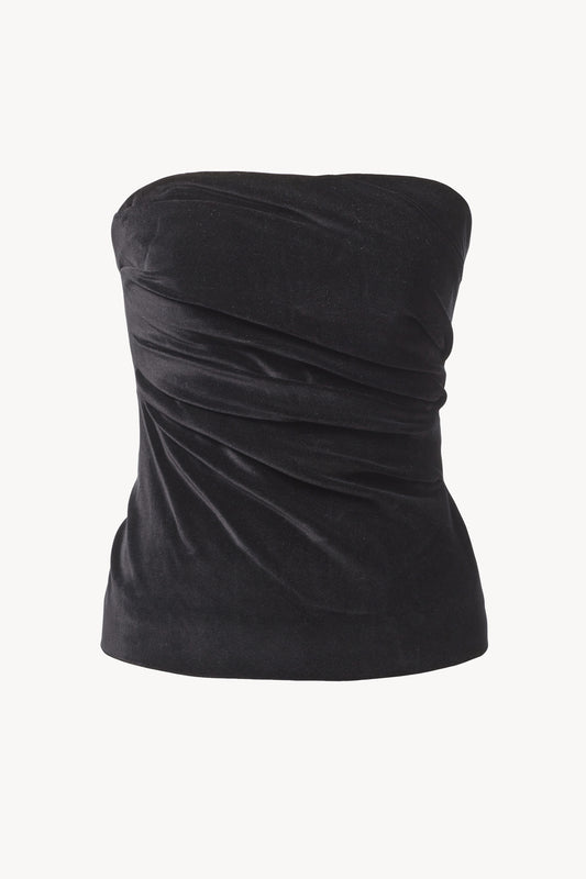 Izel Velvet Bandeau Top Black