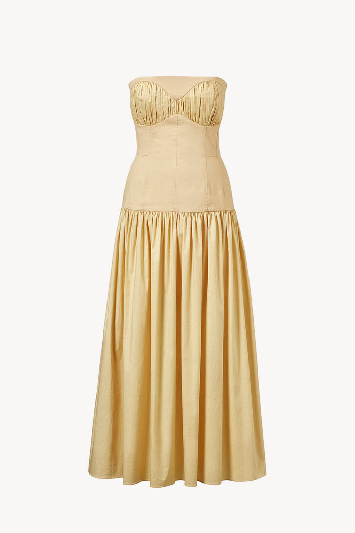 Juliet Cotton Mid Length Nightdress - Yellow
