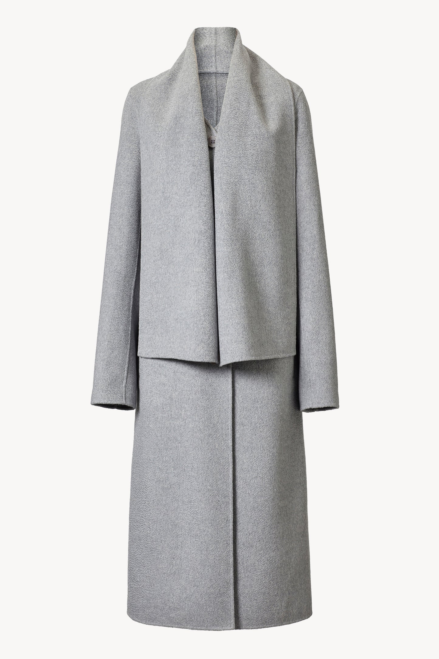 Mio Signature Scarf Coat Grey