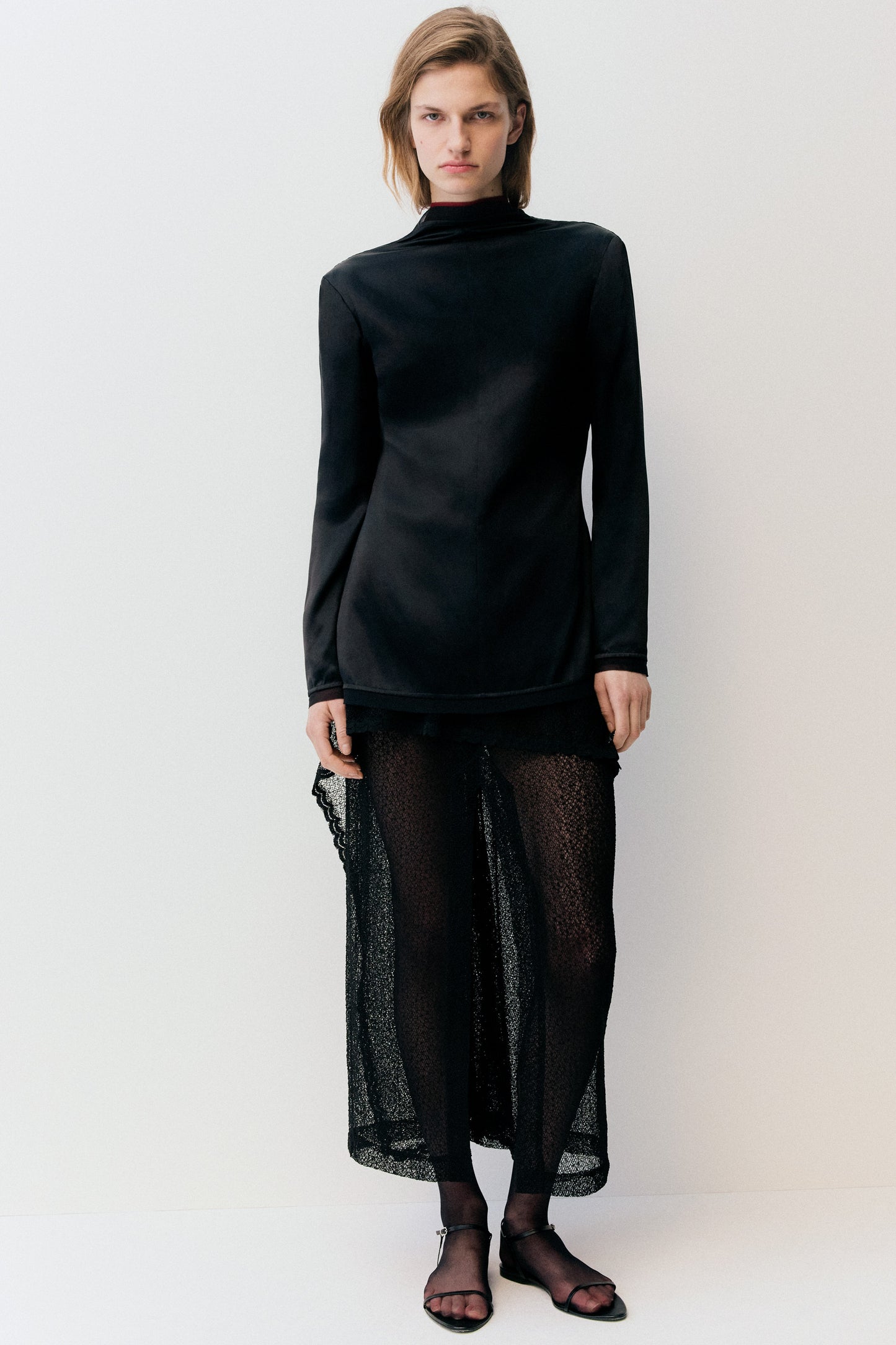 Nathalie Lace Skirt Black