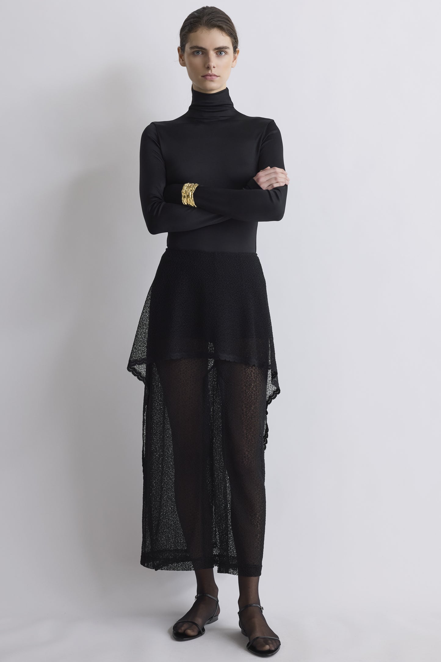 Nathalie Lace Skirt Black