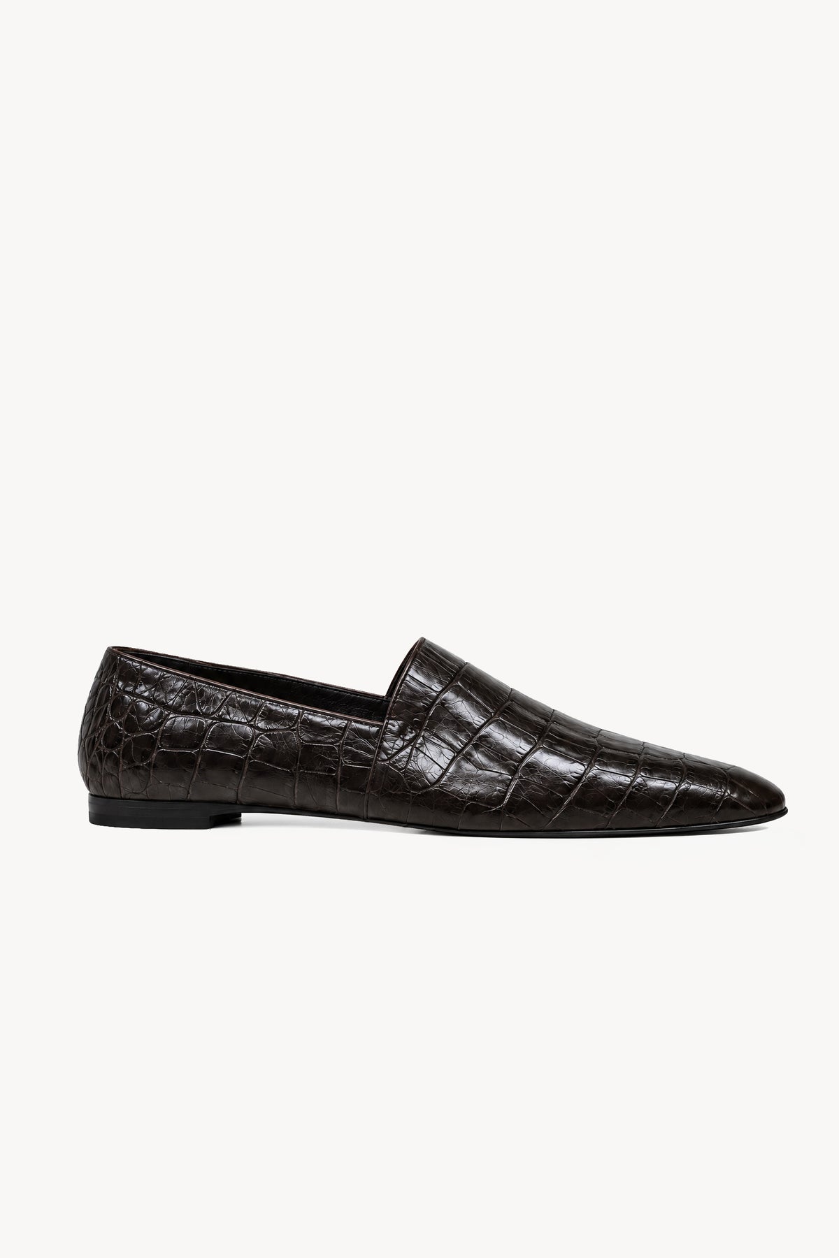 Pascale Embossed Leather Slipper Chocolate