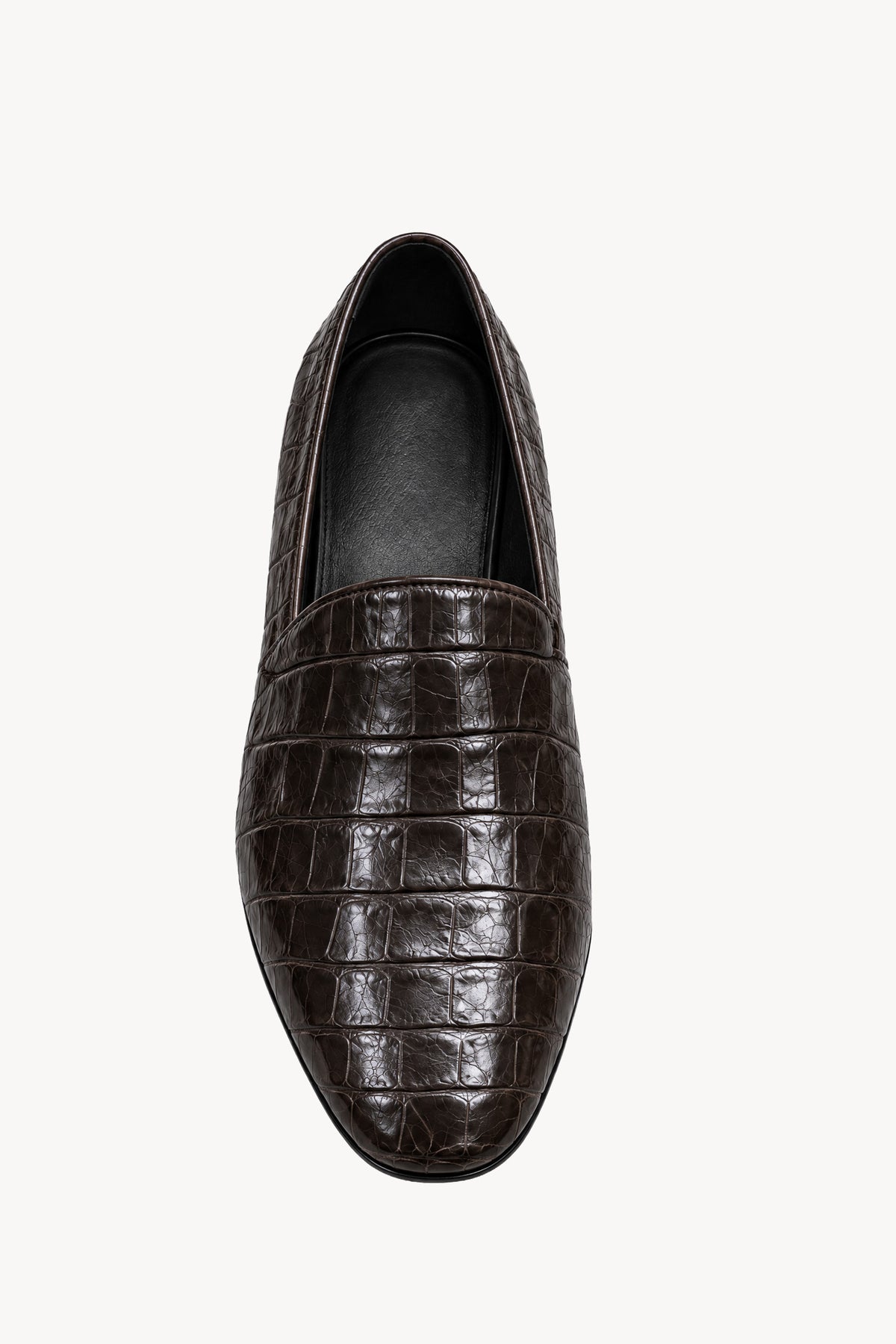Pascale Embossed Leather Slipper Chocolate