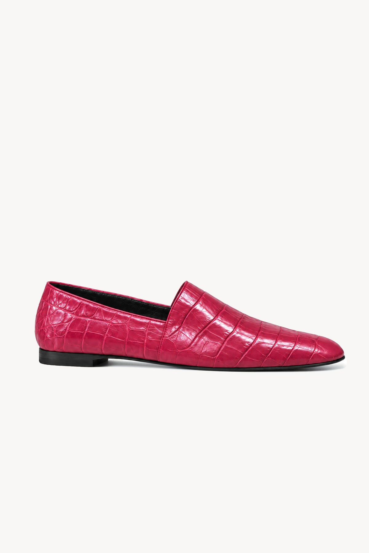 Pascale Embossed Leather Slipper Red