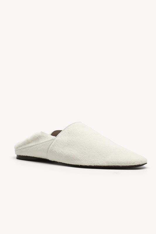 Pascale Slipper Ponyskin White