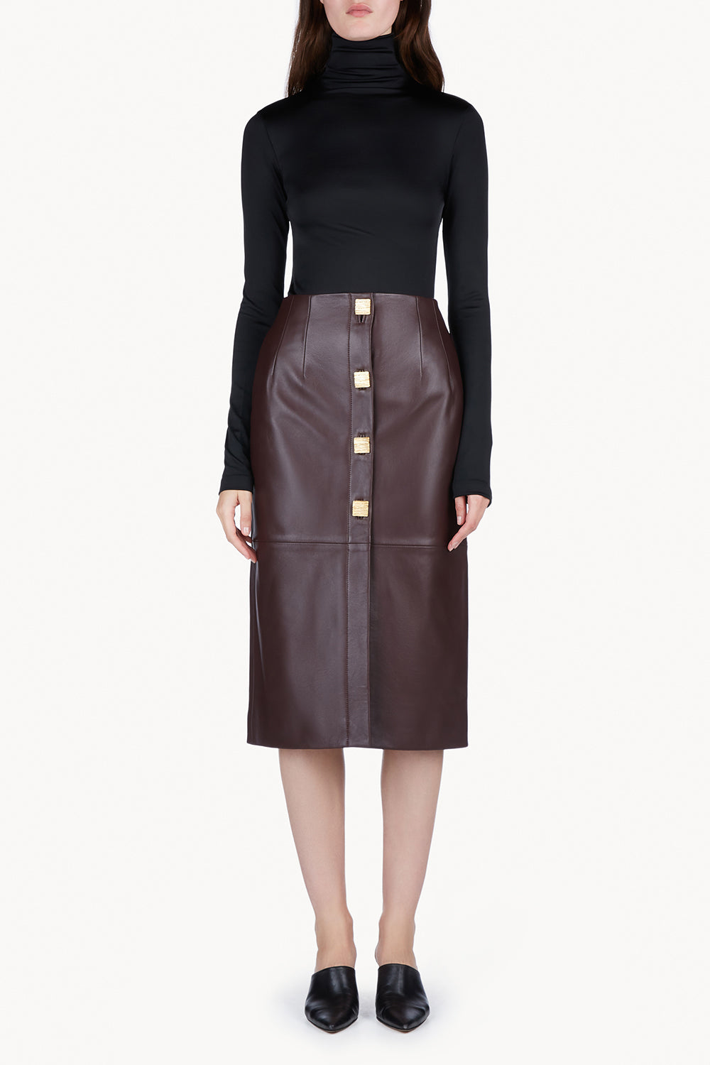 tove studio leather dress Etta Dress Burgundy
