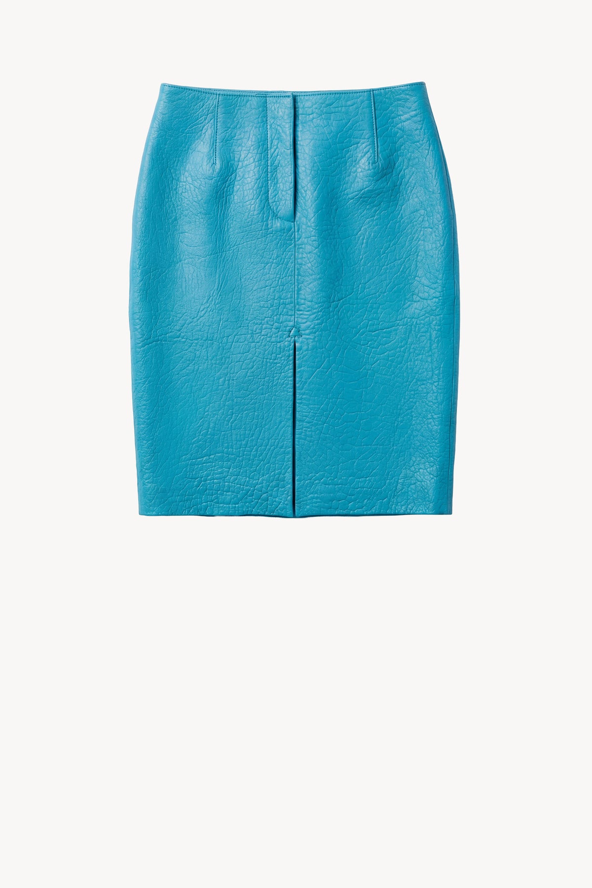 Reeva Leather Skirt Turquoise