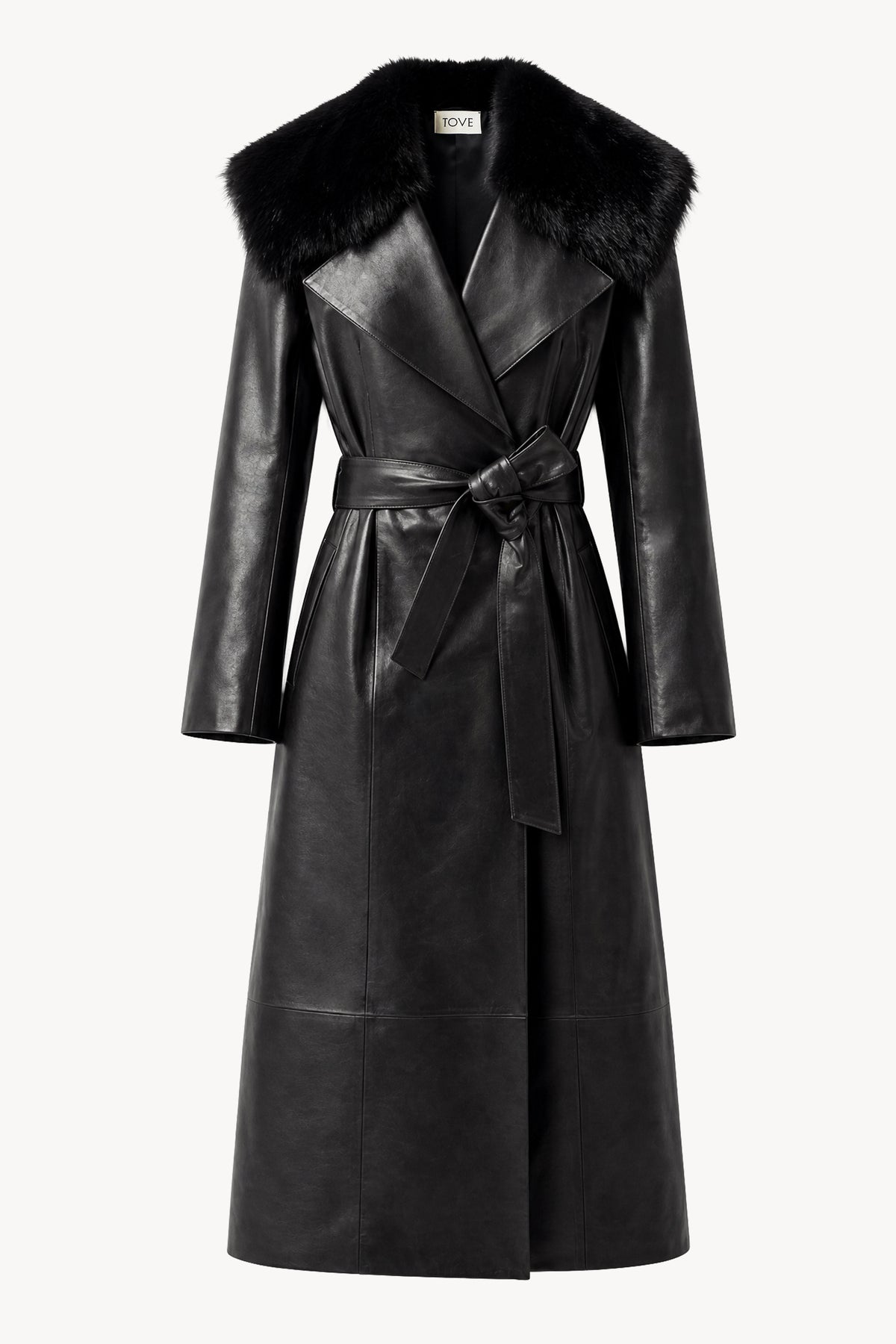 Rosa Leather Coat Black