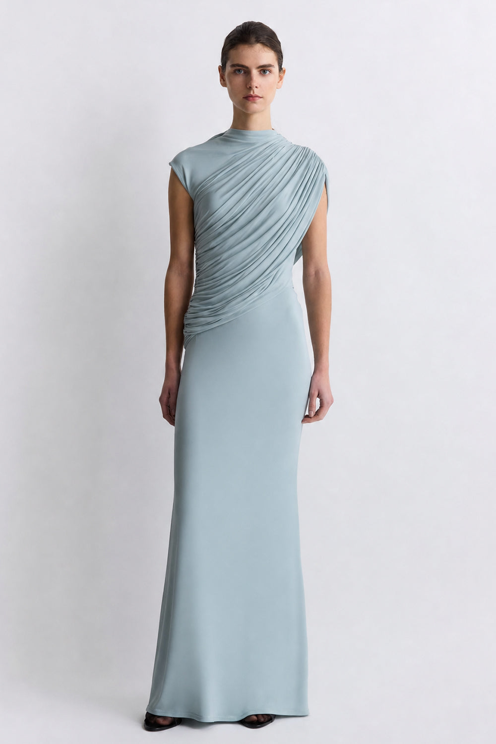 Saffron Jersey Dress Oyster Blue