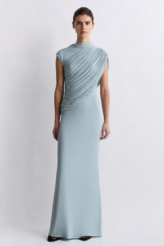Saffron Jersey Dress Oyster Blue
