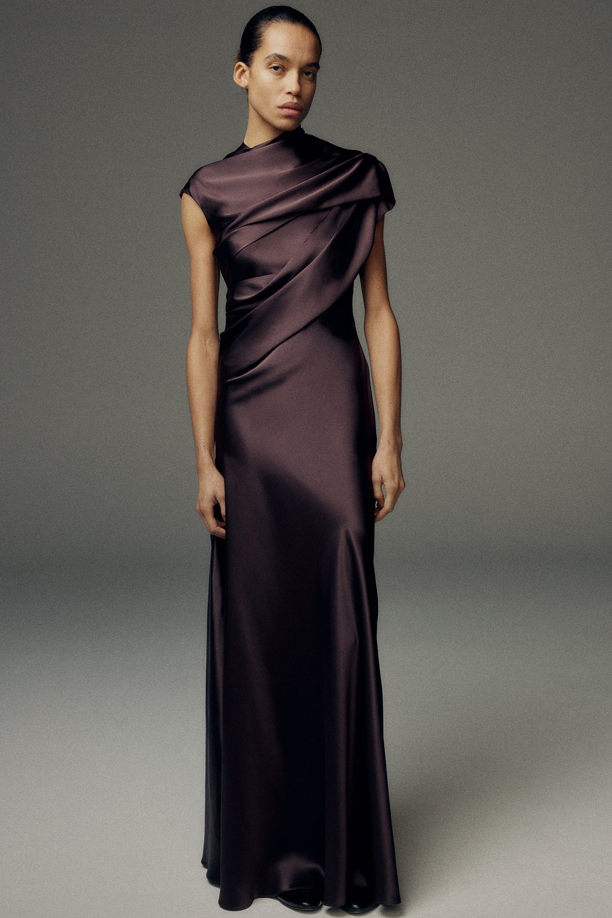 Saige Dress Aubergine