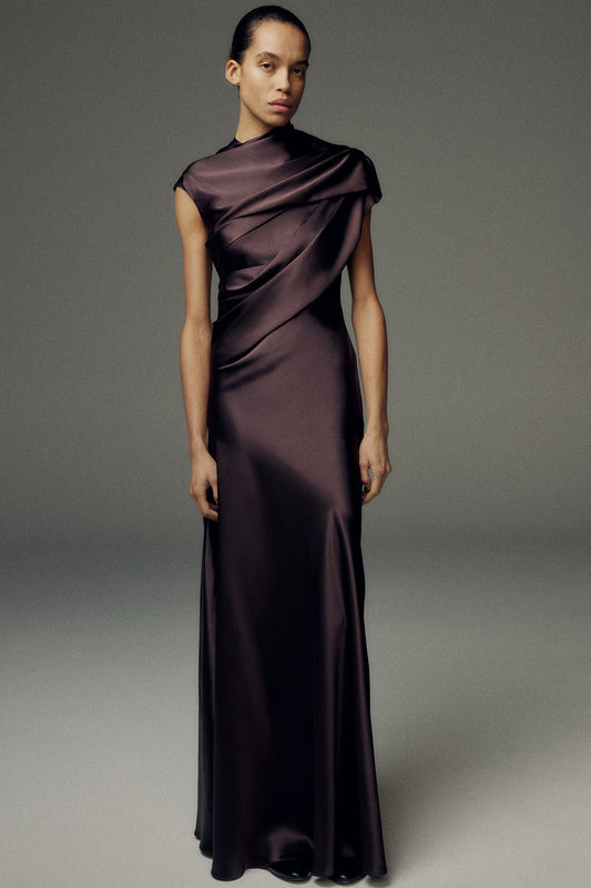 Saige Dress Aubergine