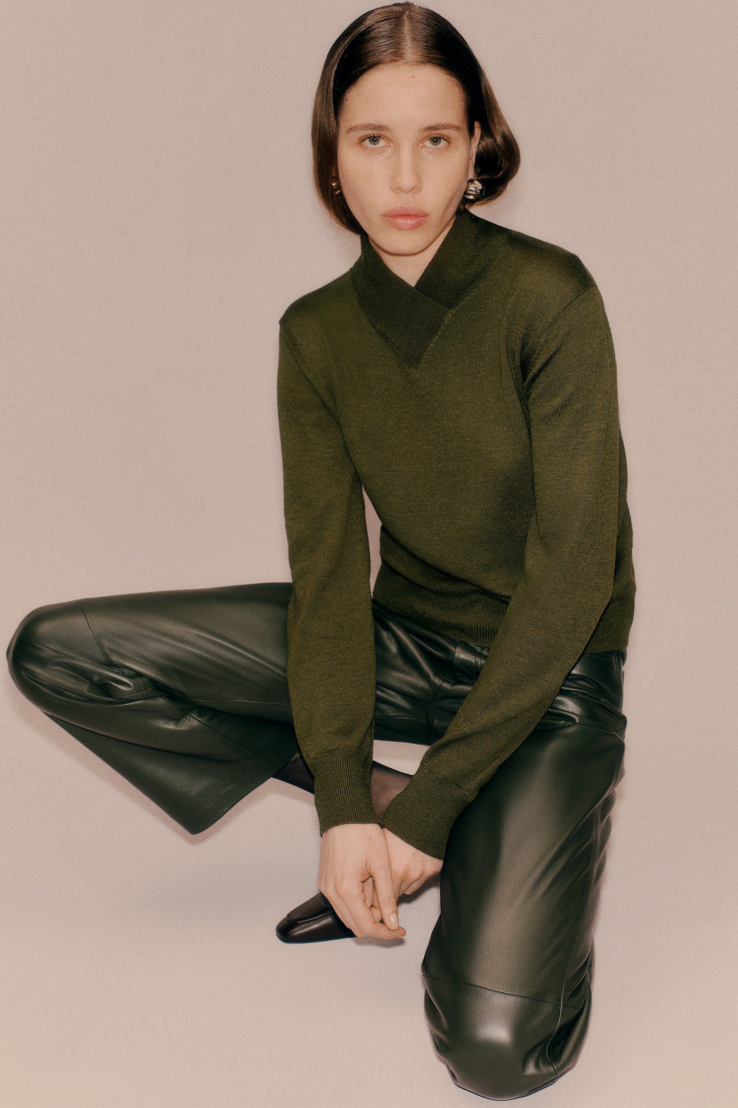 Detta Knit Top Moss Green