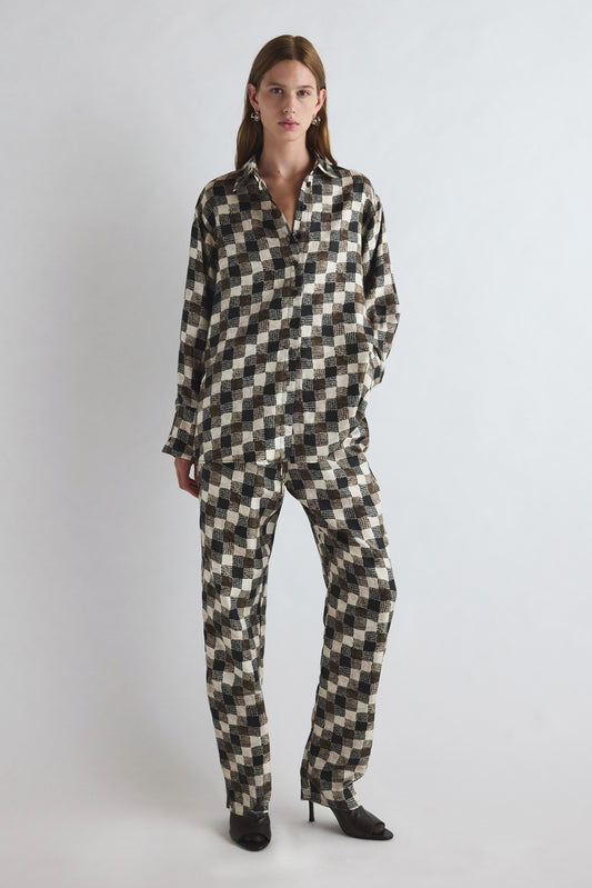 Amal Shirt Textured Check Print