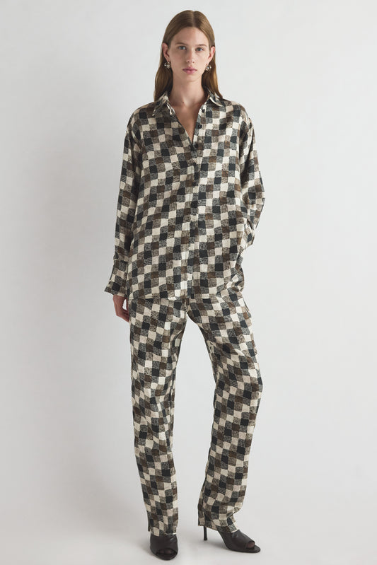 Amal Shirt Textured Check Print