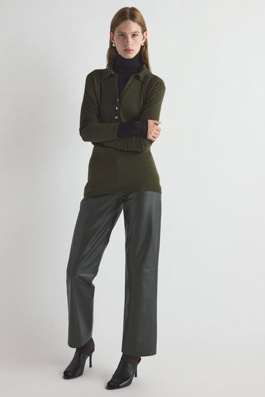 Austine Knit Top Moss Green